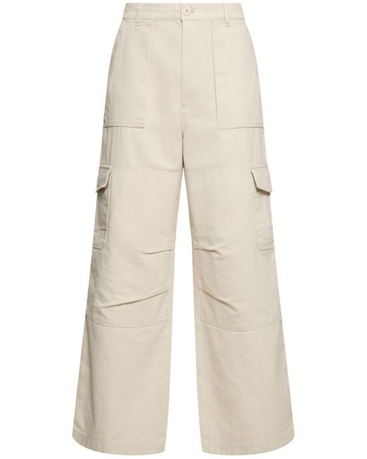 Pantalones cargo de sarga de algodón Acne de hombre de color Natural