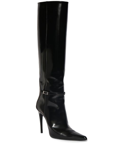 Saint Laurent Black 110mm Vendome Leather Buckle Boots