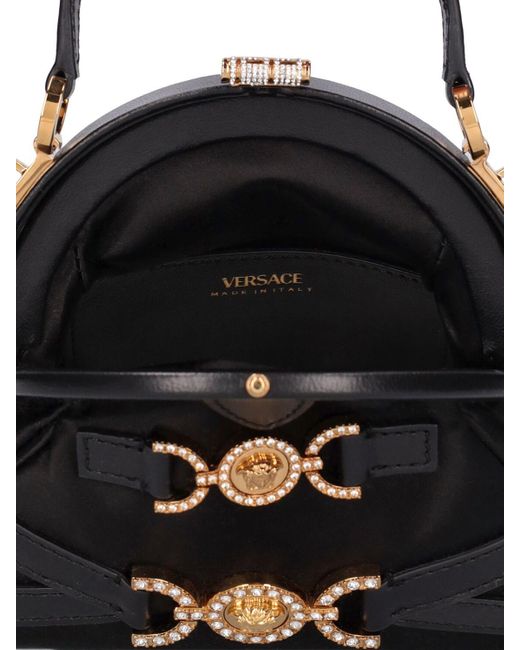 Versace Small Satin Top Handle Bag in Black Lyst