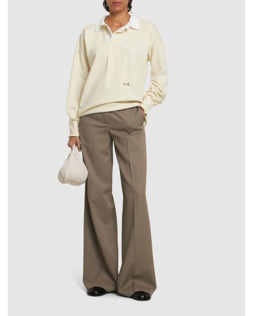 Maison Margiela コットンジャージーポロトップ Natural