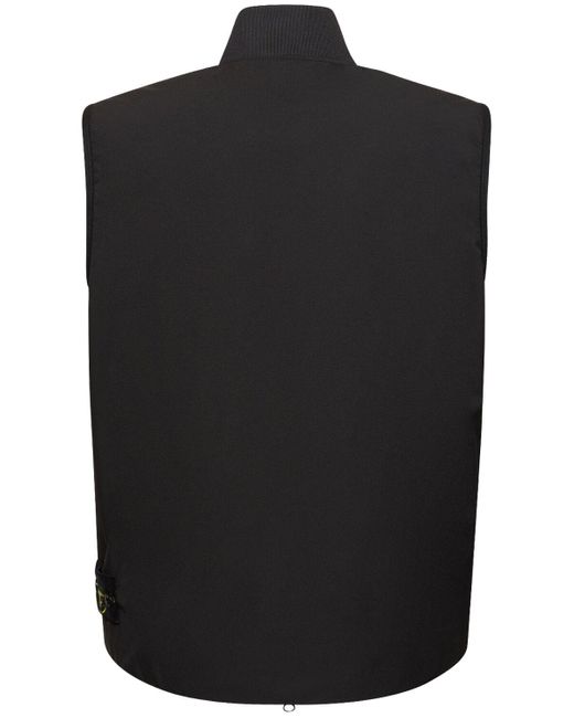 Stone Island Black Soft Shell Zip-up Vest for men