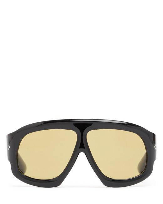 Port Tanger Black Mari Acetate Sunglasses W/ Olive Lens