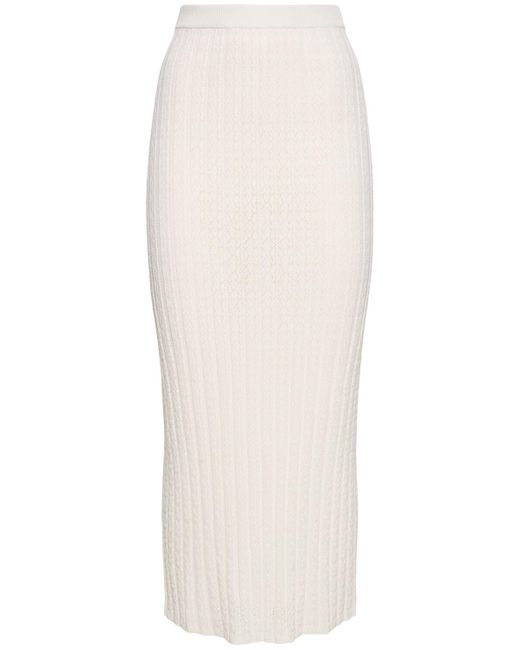 Mujer Falda Larga De Viscosa Loulou de Saison de color White