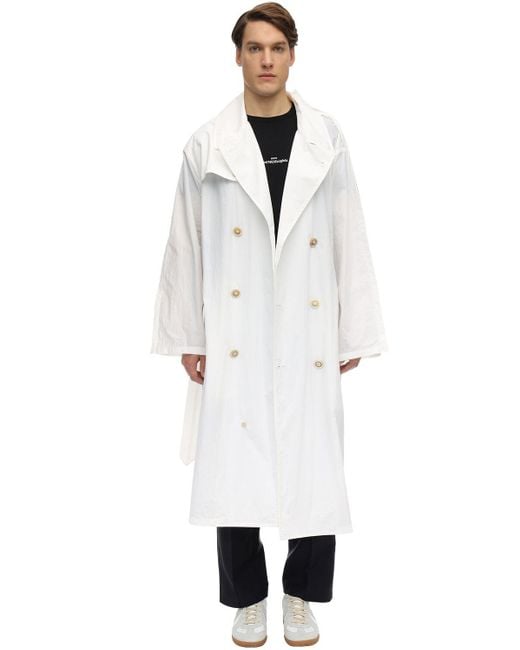 Maison Margiela Synthetic Oversize Recycled Nylon Trench Coat In White For Men Lyst Maison Margiela Synthetic Oversize, White Oversized Trench Coat