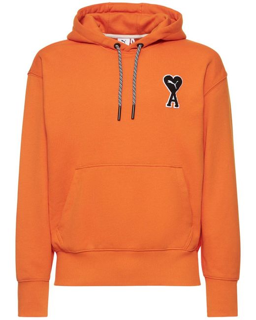 Sweat-shirt à capuche ami PUMA pour homme en coloris Orange