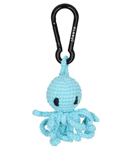 Alanui Blue Octopus Cotton Crochet Key Holder for men