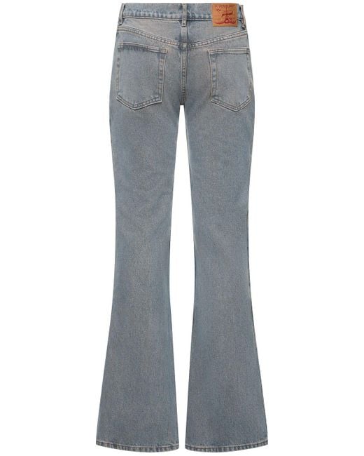 Y. Project Gray Denim Low Rise Flared Jeans W/ Slits