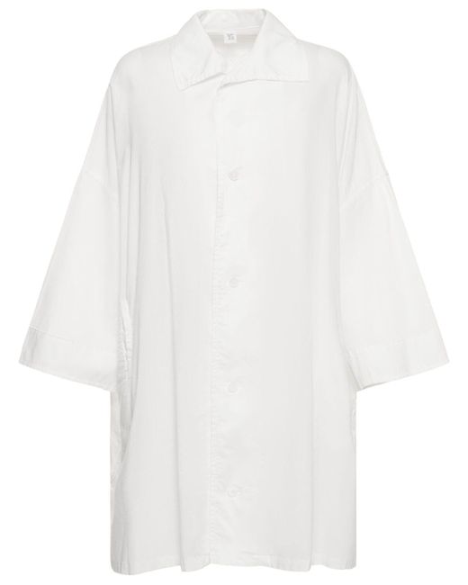 Camisa oversize de sarga de algodón Yohji Yamamoto de color White