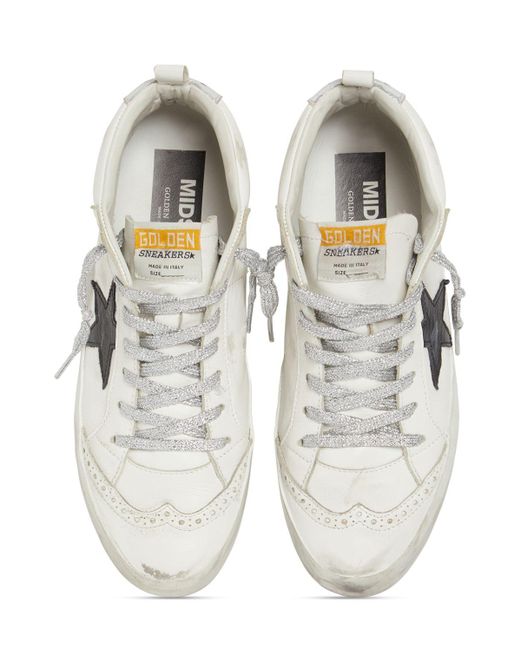 Golden Goose Deluxe Brand White 20mm Mid Star Leather Sneakers