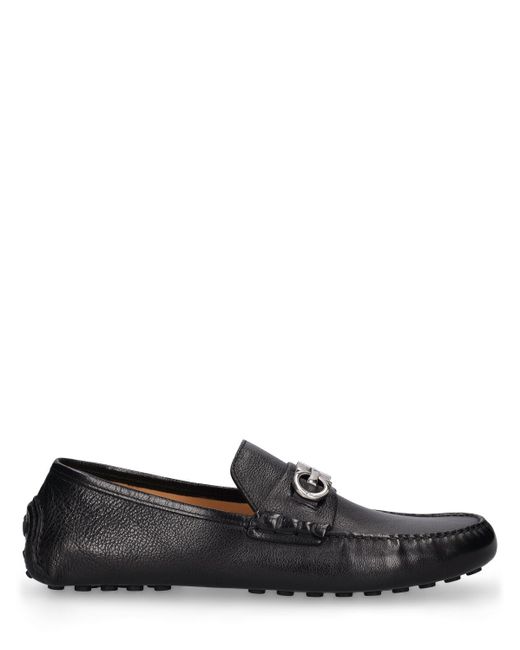 Ferragamo Black Grazioso Leather Loafers for men