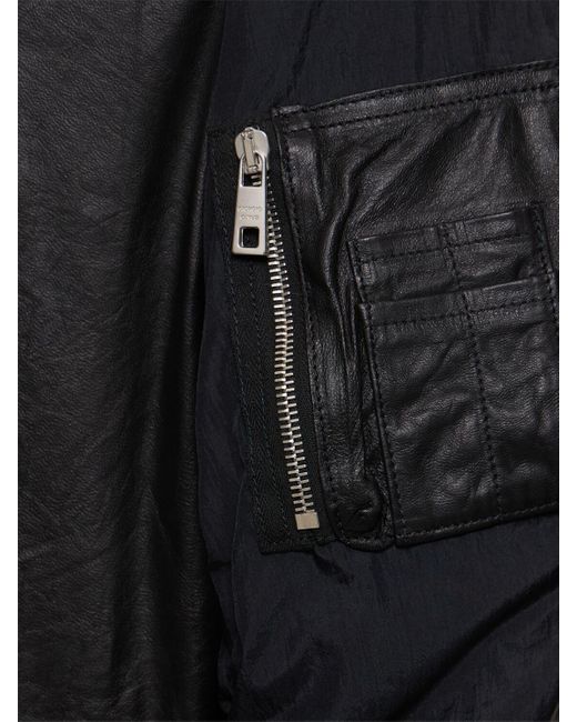 Veste bomber en cuir craquelé et nylon Giorgio Brato pour homme en coloris Black