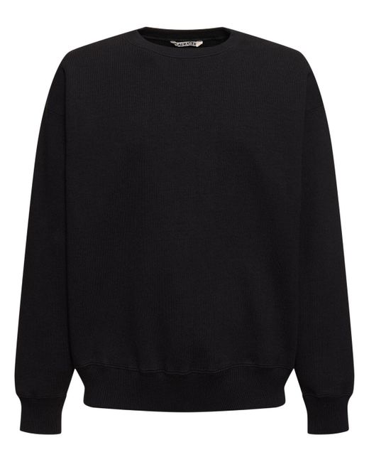 Auralee Black Cotton Knit Sweatshirt for men