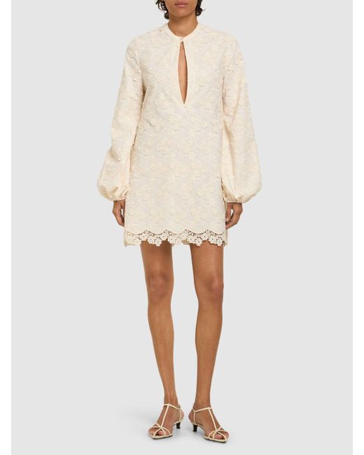 Giambattista Valli ポプリンミニドレス Natural
