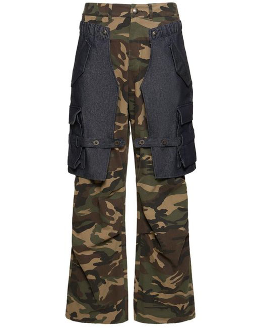 ANDERSSON BELL Blue Raptor Layered Cotton Cargo Pants for men