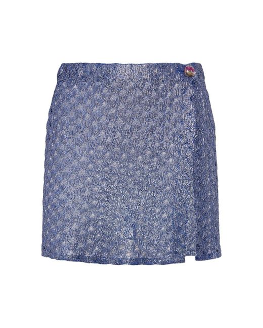 Minifalda de lúrex crochet Missoni de color Blue