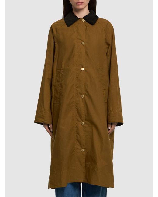 Mujer Abrigo De Algodón Impermeable Barbour de color Natural