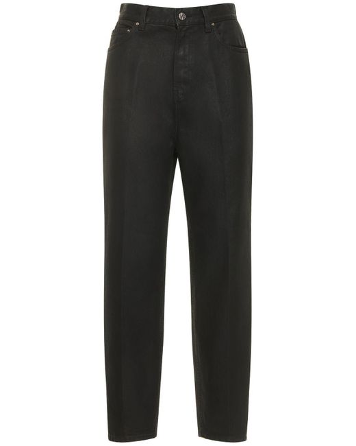 Totême High Rise Tapered Organic Cotton Jeans in Black | Lyst