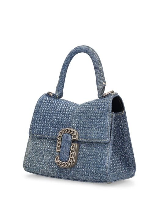 Marc Jacobs Blue The Mini Denim Top Handle Bag