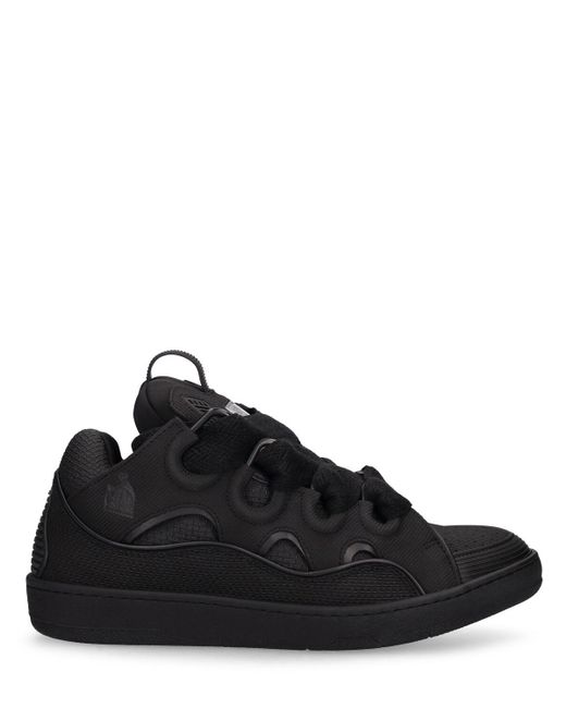 Lanvin Black Curb Textured Rubber Sneakers for men