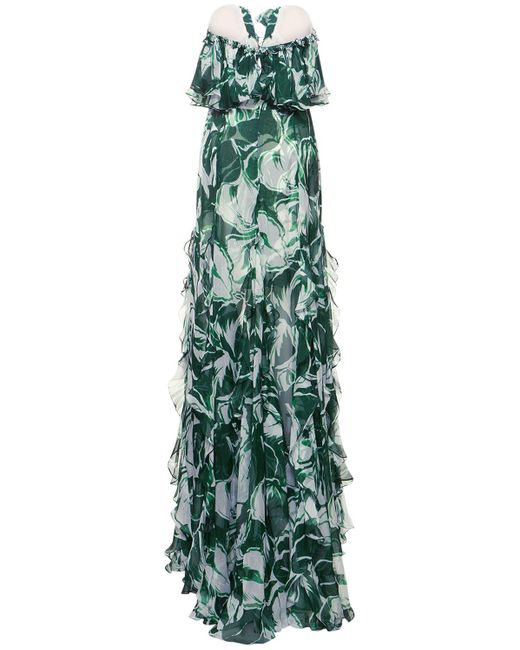 Costarellos Green Kleid Aus Seidenmischchiffon "galiya"
