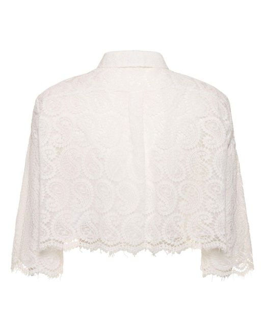 Giambattista Valli White Paisley Lace Shirt