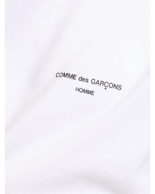 Comme des Garçons White Printed Logo Cotton T-shirt for men