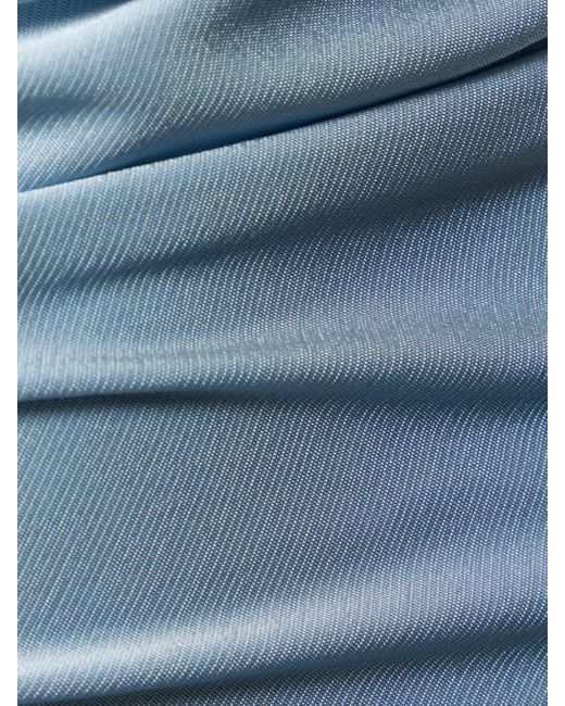 Rabanne Blue Draped Jersey Short Sleeve Top