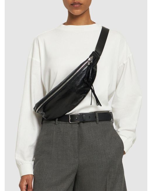 Jil Sander Black Leather Belt Bag for men