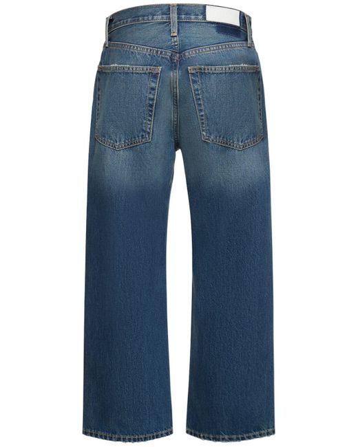 Jeans cropped de algodón Re/done de color Blue
