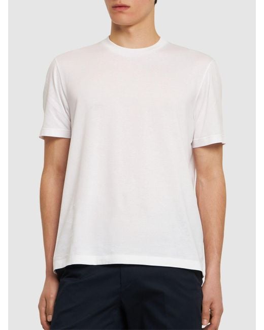 Brioni White Cotton Jersey T-shirt for men