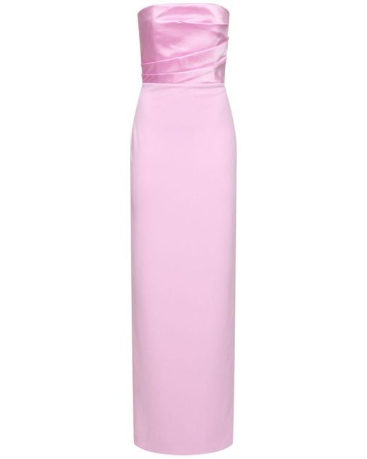 Vestido maxi de punto de crepé Solace London de color Pink