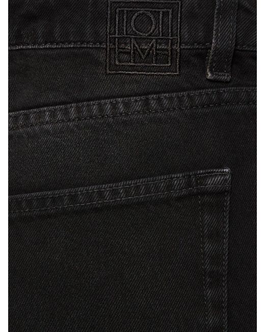 Jeans barrel fit in denim di cotone di Totême  in Black