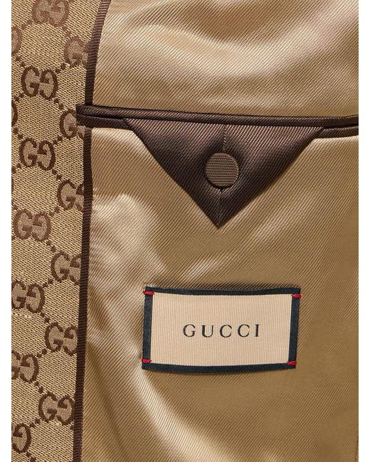 Gucci Natural Summer Gg Supreme Linen Blend Jacket for men