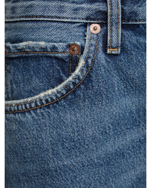 Shorts anchos de algodón orgánico Agolde de color Blue