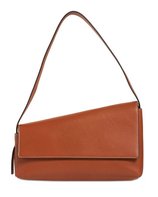 Staud Brown Acute Leather Shoulder Bag