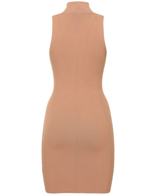 DIESEL Natural M-Onerva Ribbed Viscose Mini Dress