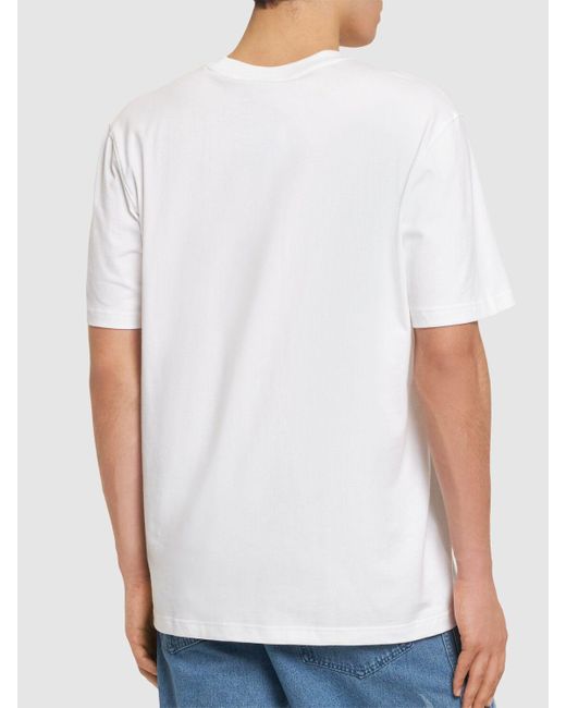 Adidas Originals White Flame Logo Cotton T-shirt for men