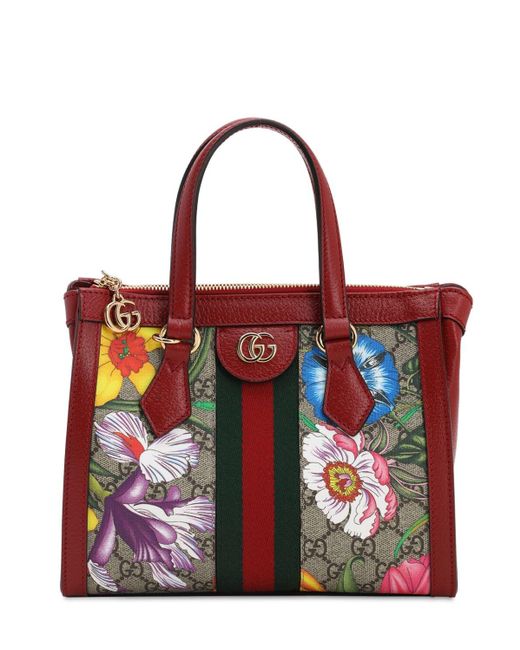 Gucci Red Mini Handtasche Aus Gg Supreme-stoff "flora"