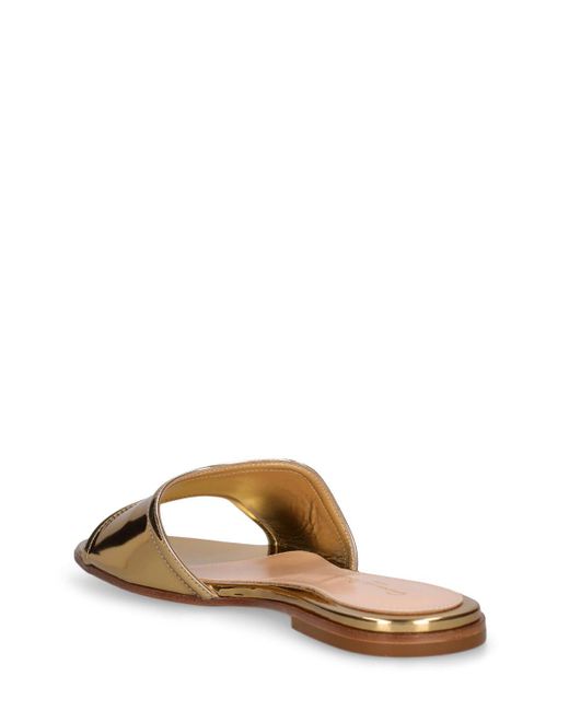 Gianvito Rossi Natural 5Mm Metallic Leather Flat Sandals