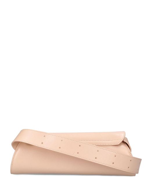 Jil Sander Pink Small Cannolo Leather Shoulder Bag