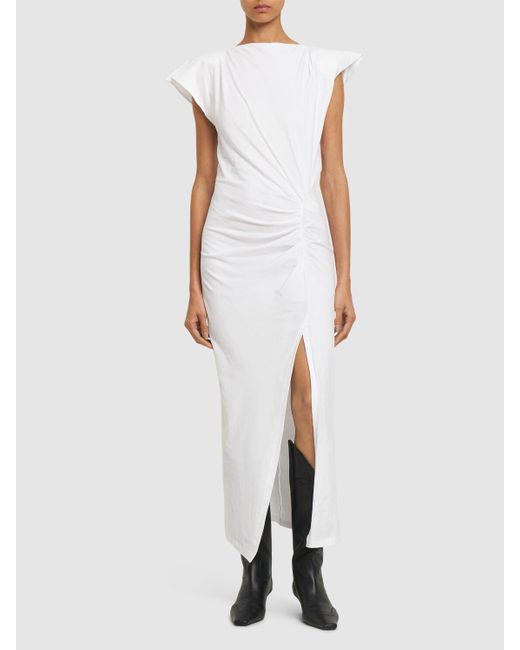 Isabel Marant White Nadela Short Sleeve Cotton Maxi Dress