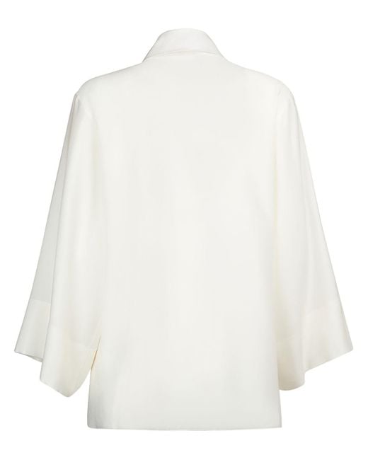 Blusa malvina in crepe di seta di The Row in White