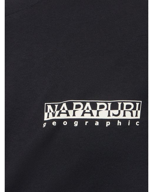 T-shirt s-tahi in cotone di Napapijri in Black da Uomo