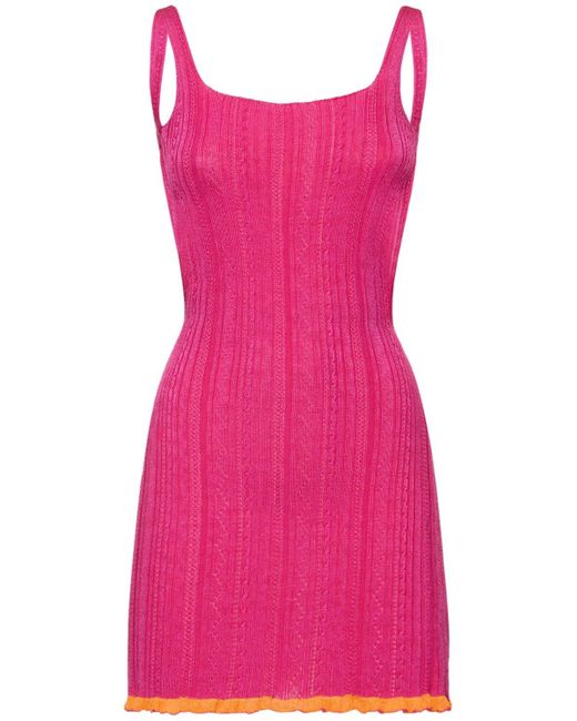 GIMAGUAS Pink Cosi Viscose Mini Dress