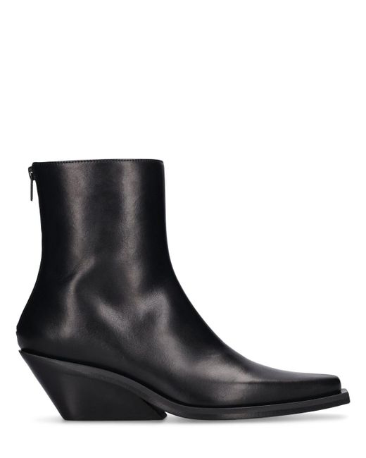 Ann Demeulemeester Black 55mm Rumi Leather Cowboy Ankle Boots