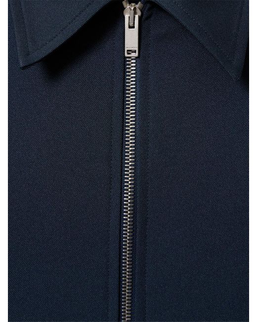 Camisa de gabardina con cremallera Jil Sander de hombre de color Blue