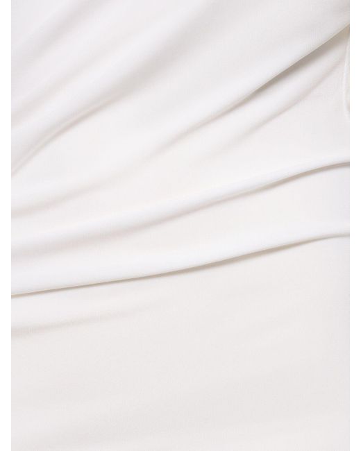 Christopher Esber White Viscose Draped Long Sleeve Maxi Dress