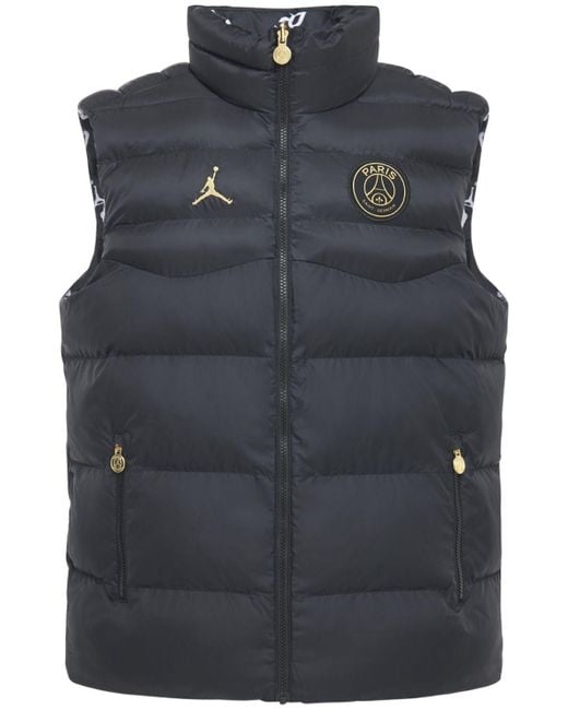 Nike Black Jordan Psg Reversible Puffer Vest for men