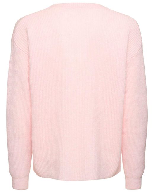 sunflower Pink Air Wool Blend Rib Knit Sweater for men