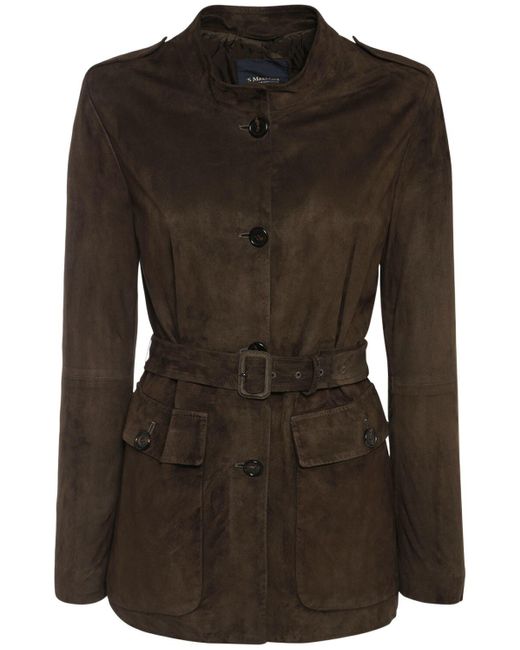 Max Mara Sir Sharan Belted Suede Jacket | Lyst Canada